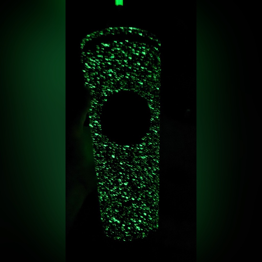 NWT Starbucks Glow-in-the-Dark Purple Tumbler with Green Straw, 24oz - Picture 10 of 10